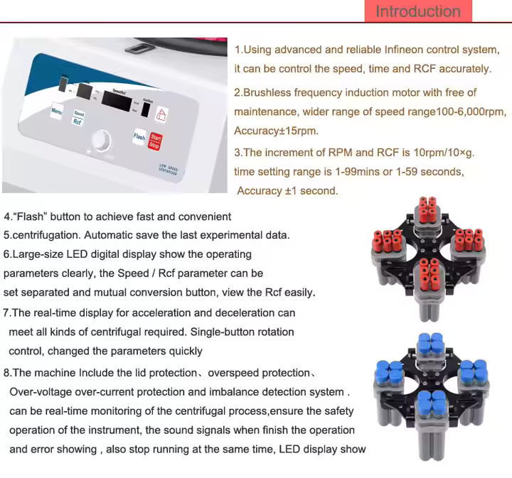 OHRAJ JQ-400D LED Display Air Cooling Bench Centrifuge - Image 4